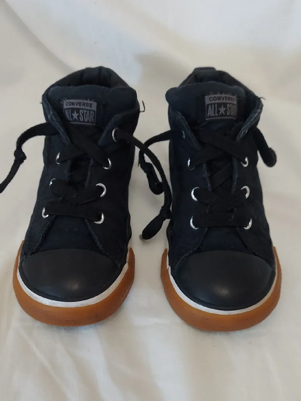 Converse Chuck Taylor All Star Street Mid Kids Shoes Black/Black/White size 10